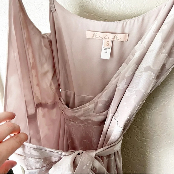 ANTHROPOLOGIE BHLDN Hutch Alden Wrap Maxi Dress Gown in Dove Grey S - Picture 7 of 13